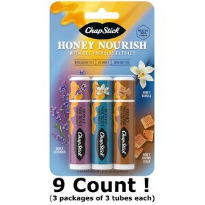 ChapStick Lip Balm Honey Nourish, Shea Butter and Avocado Butter , 9CT .45OZ